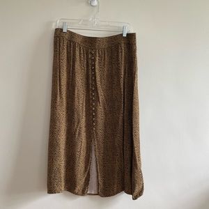 Loft Cheetah Print Mid-Length Skirt